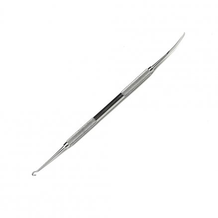 Гачок хірургічний, 1 зубець, тупий, з рифленою ручкою. Довжина 16 см